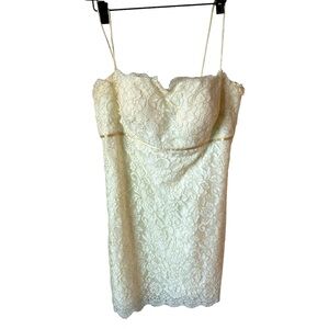 Jenny Yoo Collection Lace Mini Dress Ivory gold sz 12. Wedding Bridal Rush